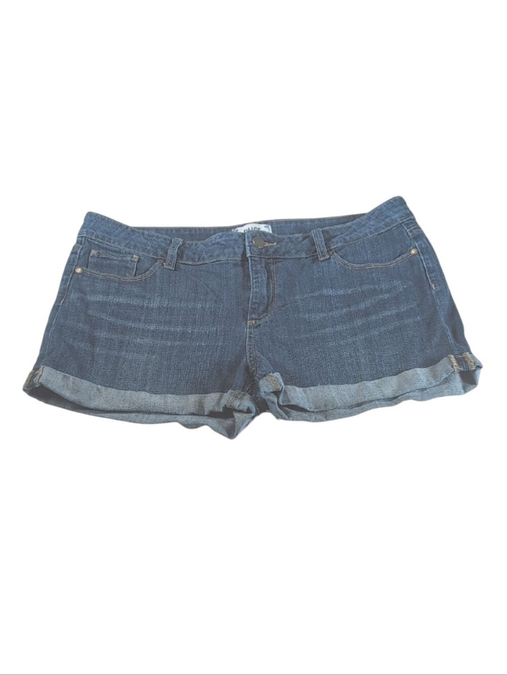 Paige Medium Wash Cuffed Denim Shorts Size 31